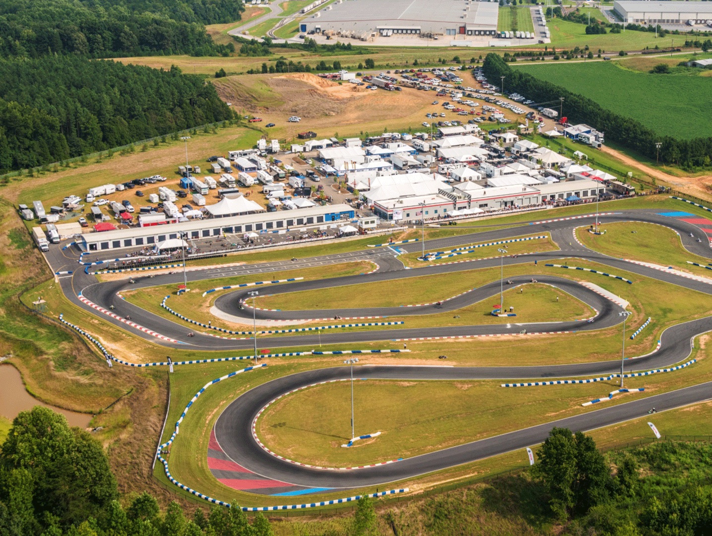 An arial view of our raceway.