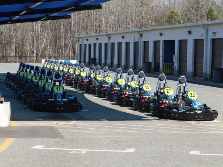 Karts lined up for use.